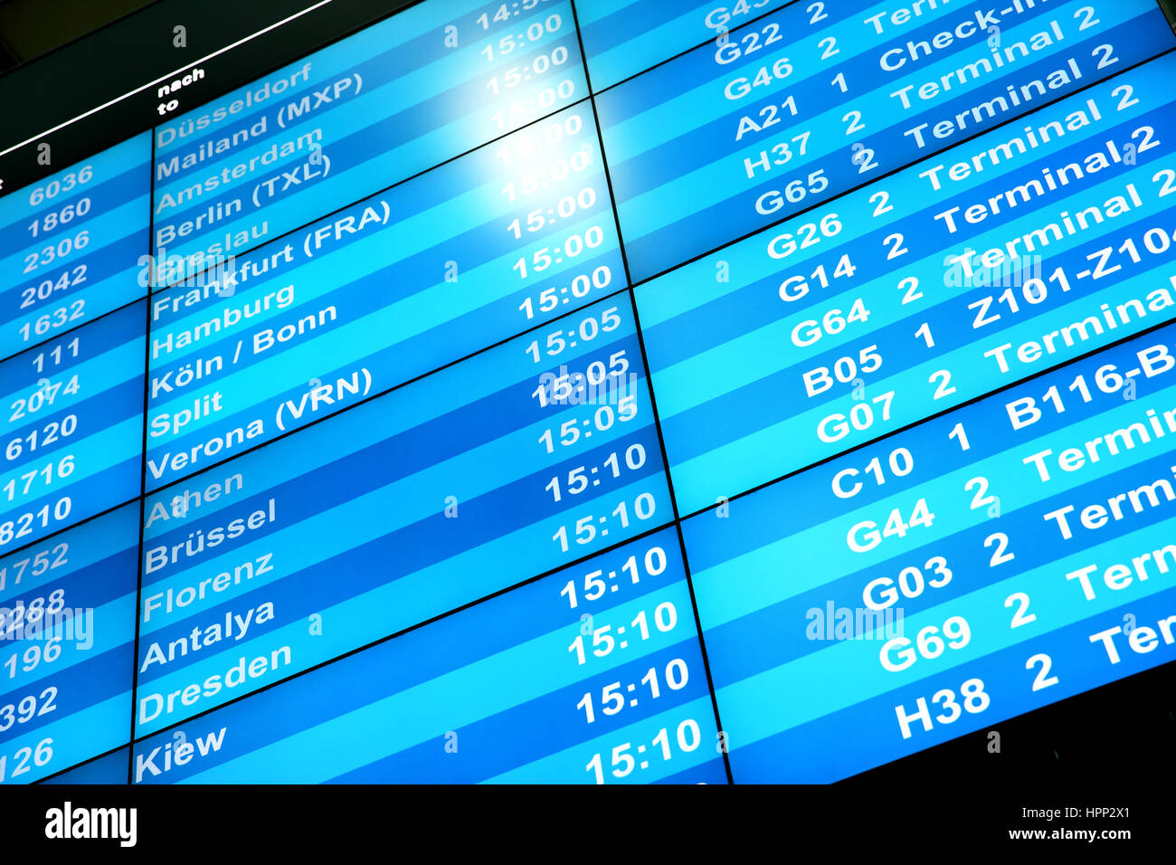 Flug Info Tafel Am Flughafen Stockfoto Bild 134480249 Alamy