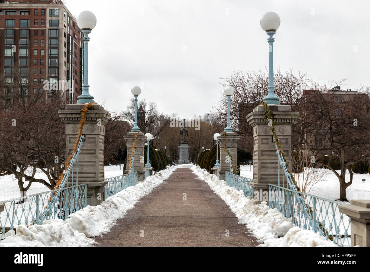 Winter in Boston Garden Stockfoto