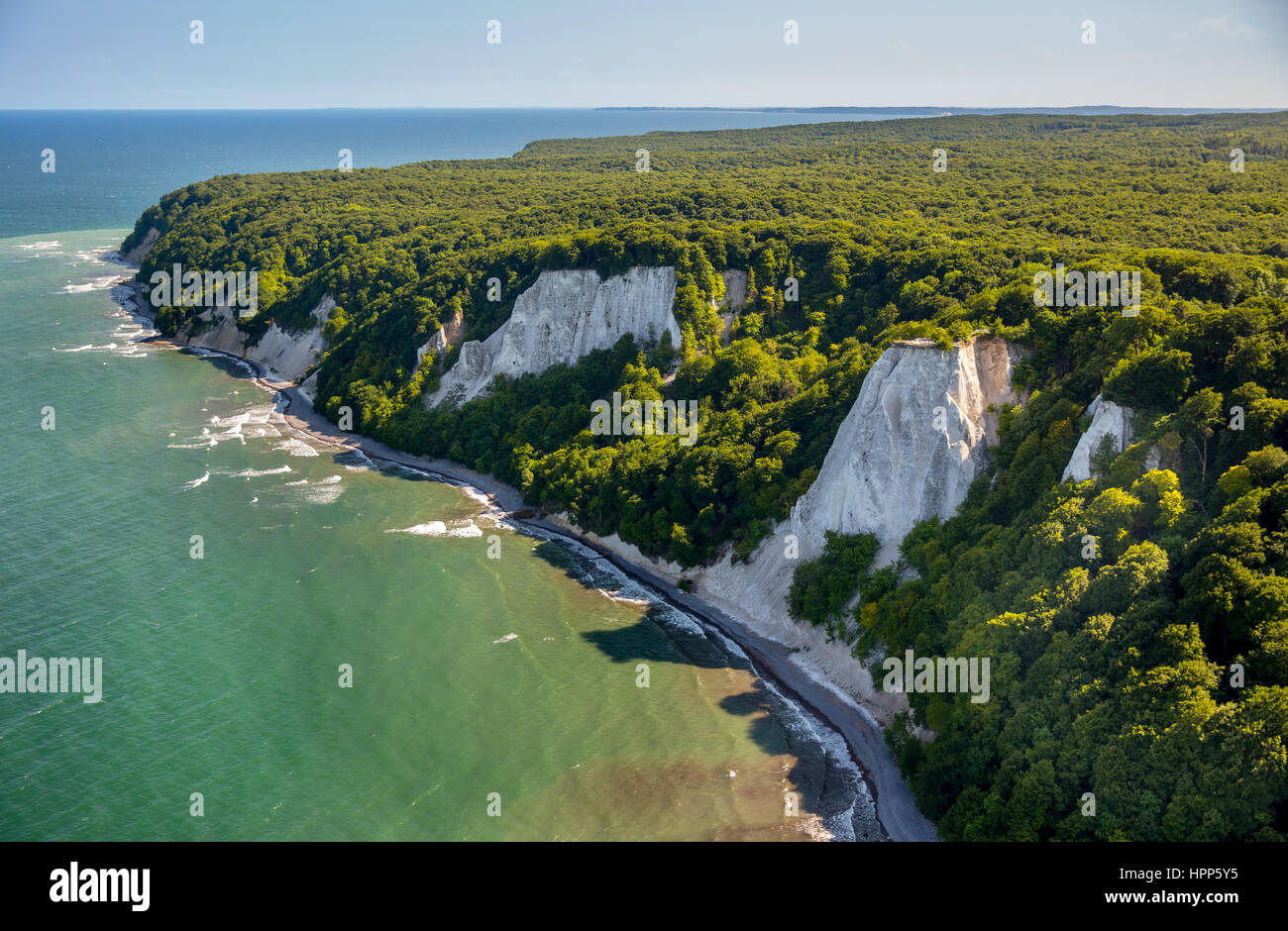 Kreide-Küste mit Blick auf Victoria und Königsstuhl Sassnitz, Nationalpark Jasmund, Rügen, Ostseeküste Stockfoto