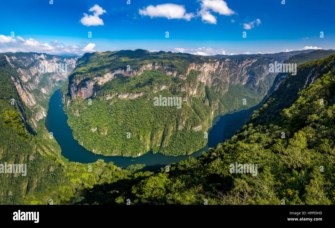 Blick von oben der Sumidero Canyon - Chiapas, Mexiko Stockfoto