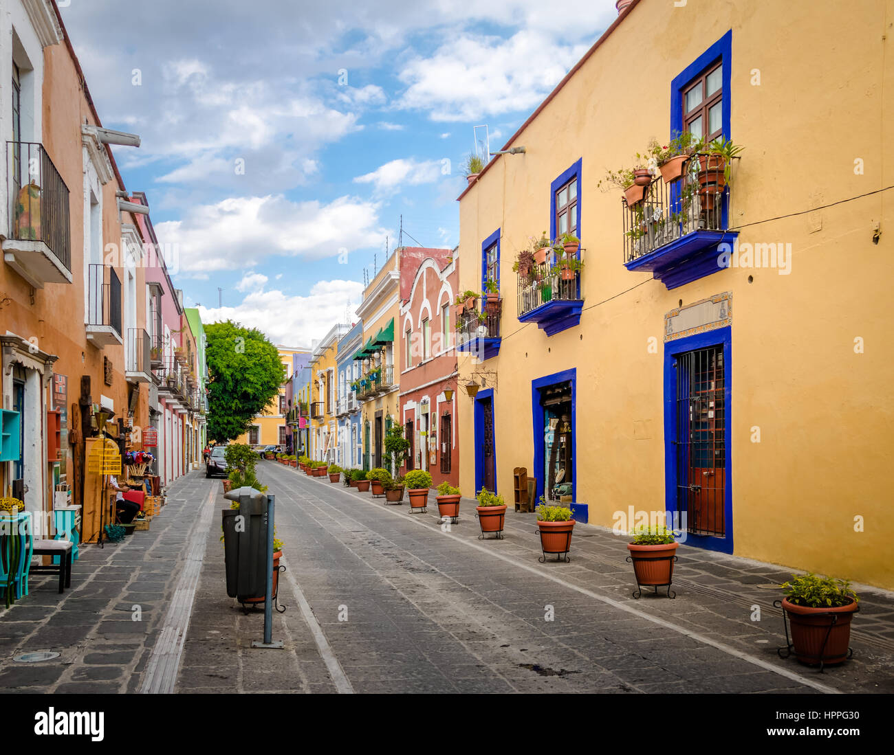 Callejon de Los Sapos - Puebla, Mexiko Stockfoto