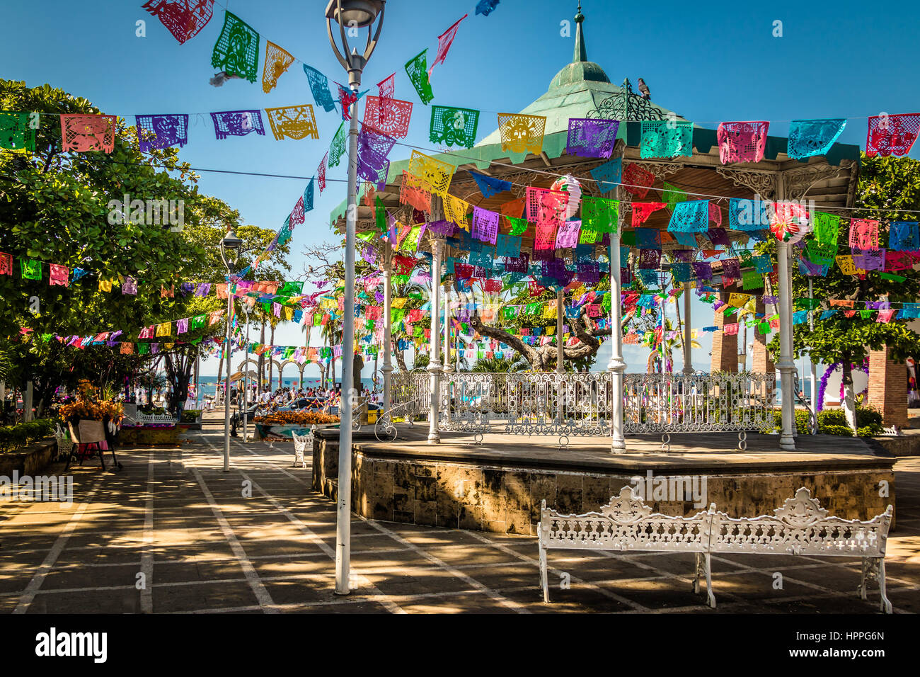 Hauptplatz - Puerto Vallarta, Jalisco, Mexiko Stockfoto