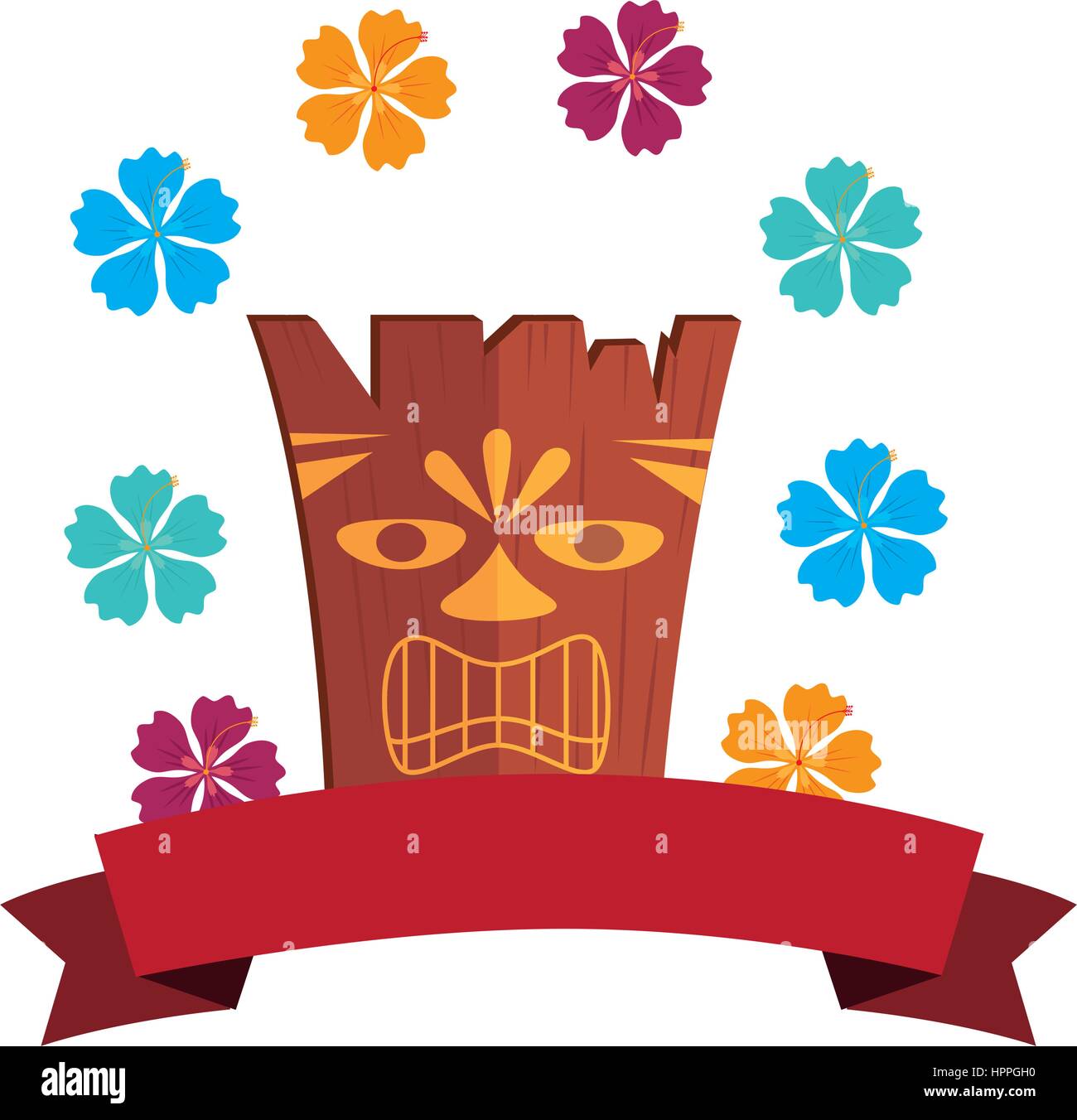 Hawaii-Totem-Kultur-Ikone Stock Vektor