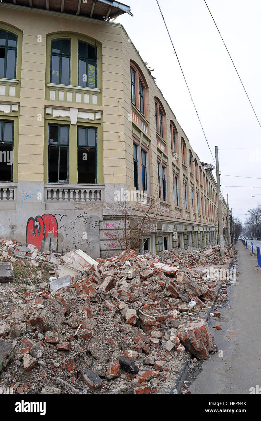 Ruinen von Rahova (früher Bragadiru) Bierfabrik, Bukarest, Rumänien Stockfoto