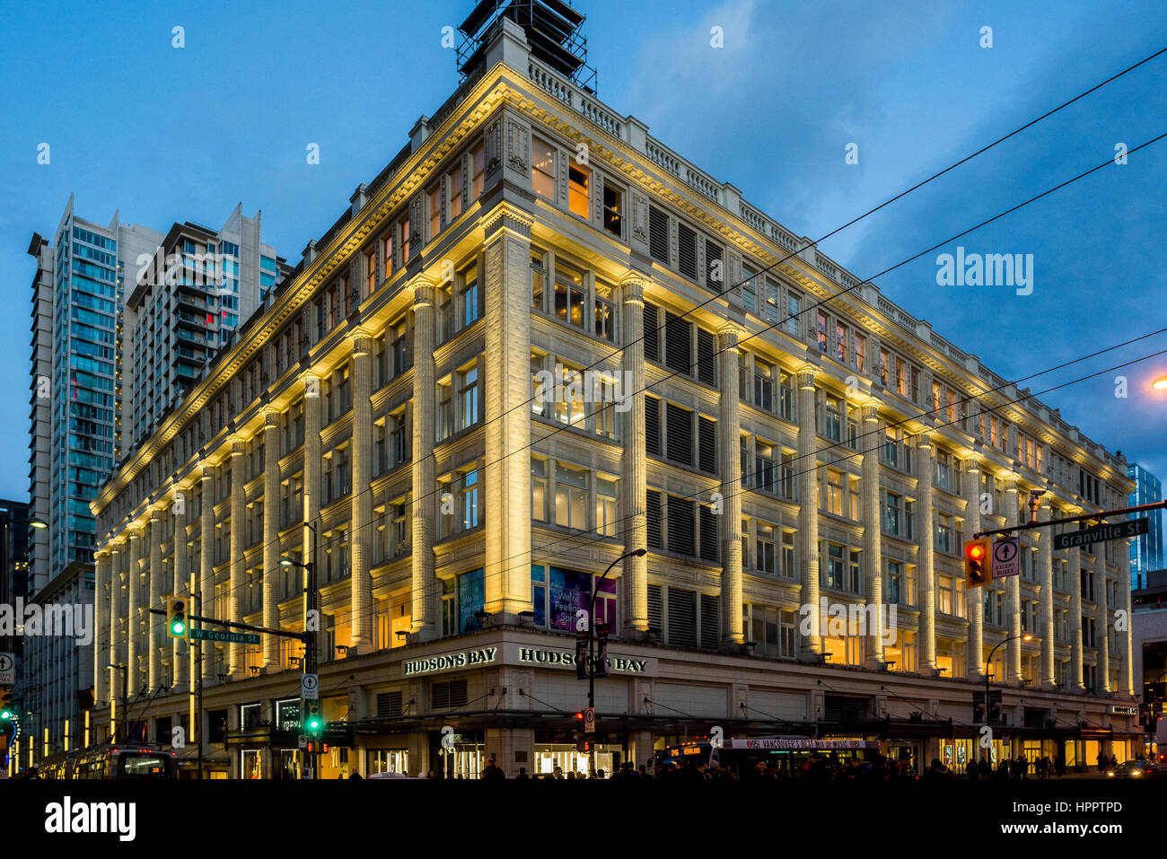 Granville Street, Vancouver, Britisch-Kolumbien, Kanada. Stockfoto