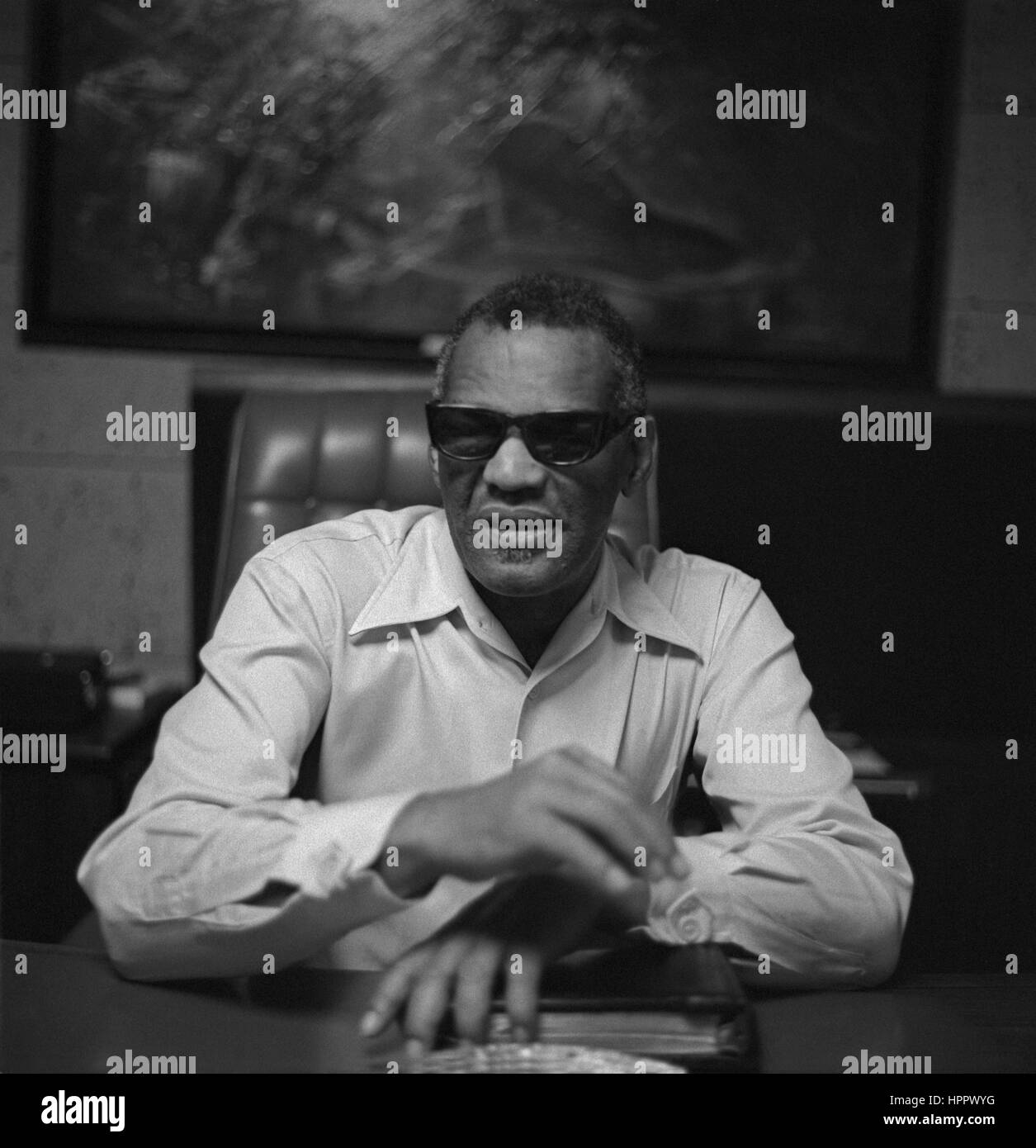 Ray Charles in seinem Studio in Los Angeles. 1977 Stockfoto