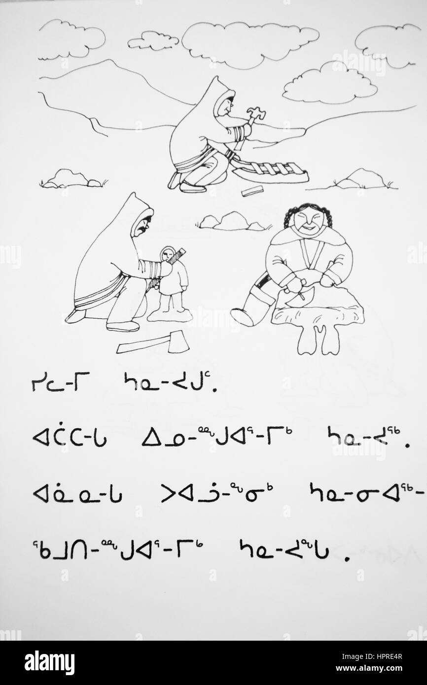 Schule in Gjohaven, eine Inuit-Siedlung im hohen Norden Kanadas Stockfoto