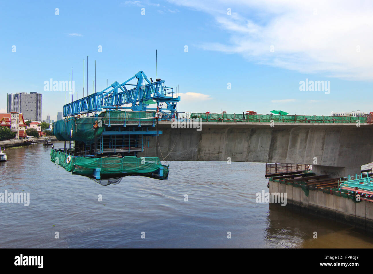 Brückenbau, überqueren den Fluss Chao Phraya in Bangkok, Thailand Stockfoto