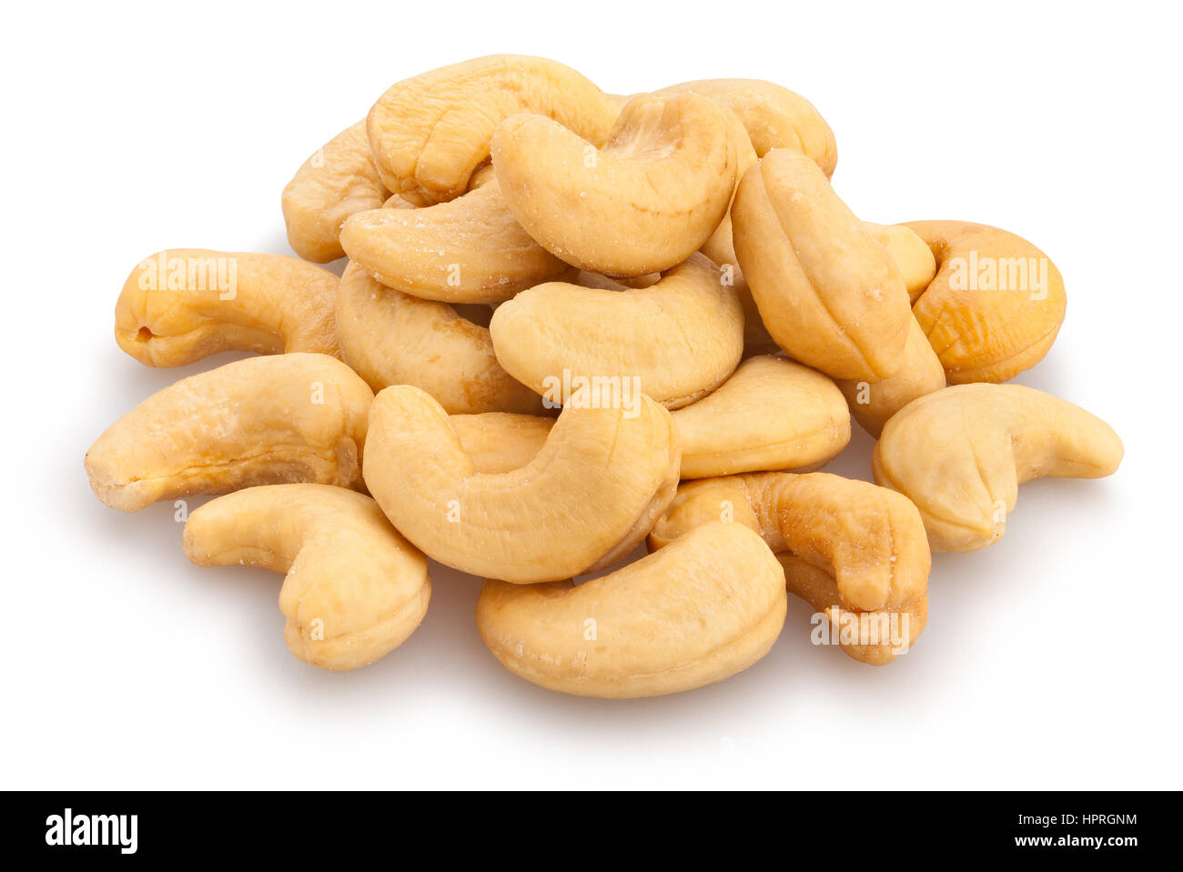 Cashew-Nüssen, isoliert Stockfoto