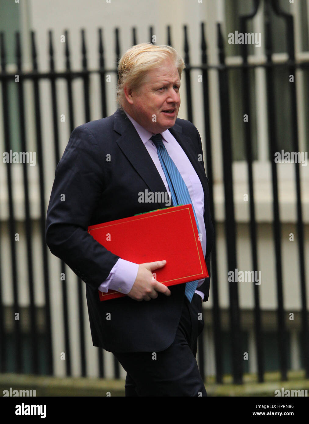 LONDON - 21. Februar 2017: Boris Johnson besucht eine Kabinettssitzung am 21. Februar 2017 in London Stockfoto