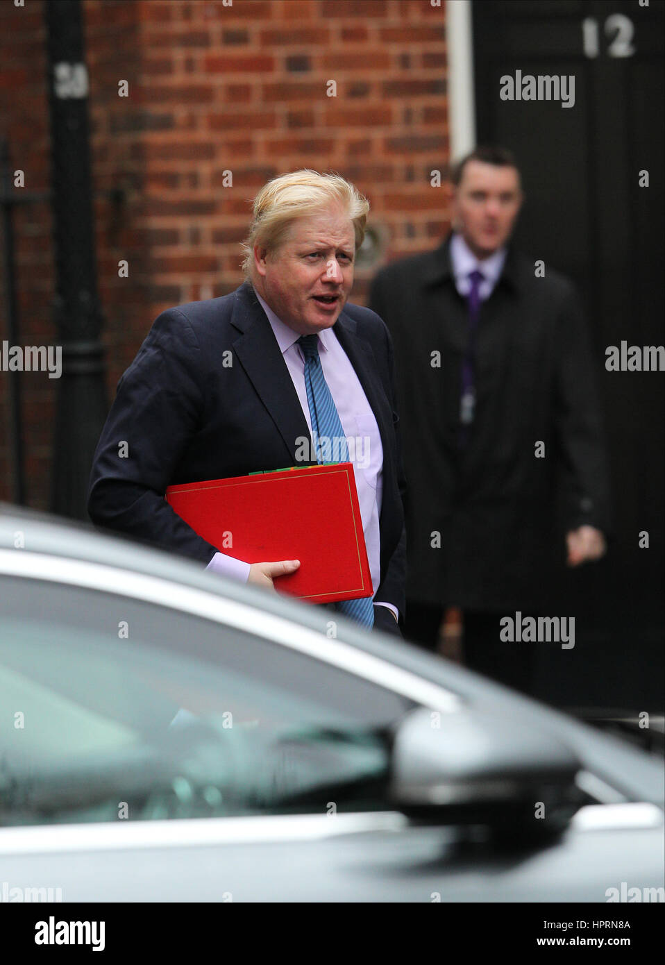 LONDON - 21. Februar 2017: Boris Johnson besucht eine Kabinettssitzung am 21. Februar 2017 in London Stockfoto