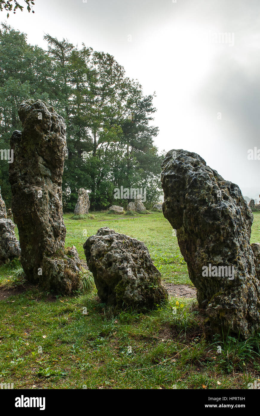 Die Könige Steinen bei Rollright Stones Stein Kreis.  Oxfordshire, England, Vereinigtes Königreich. Stockfoto
