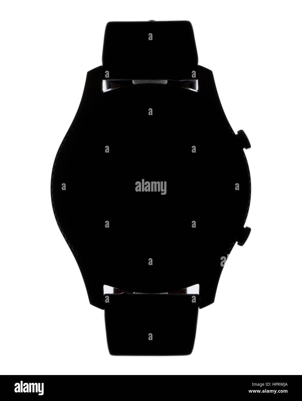 Silhouette einer Smartwatch-Armbanduhr. Zeitmesser. Stockfoto