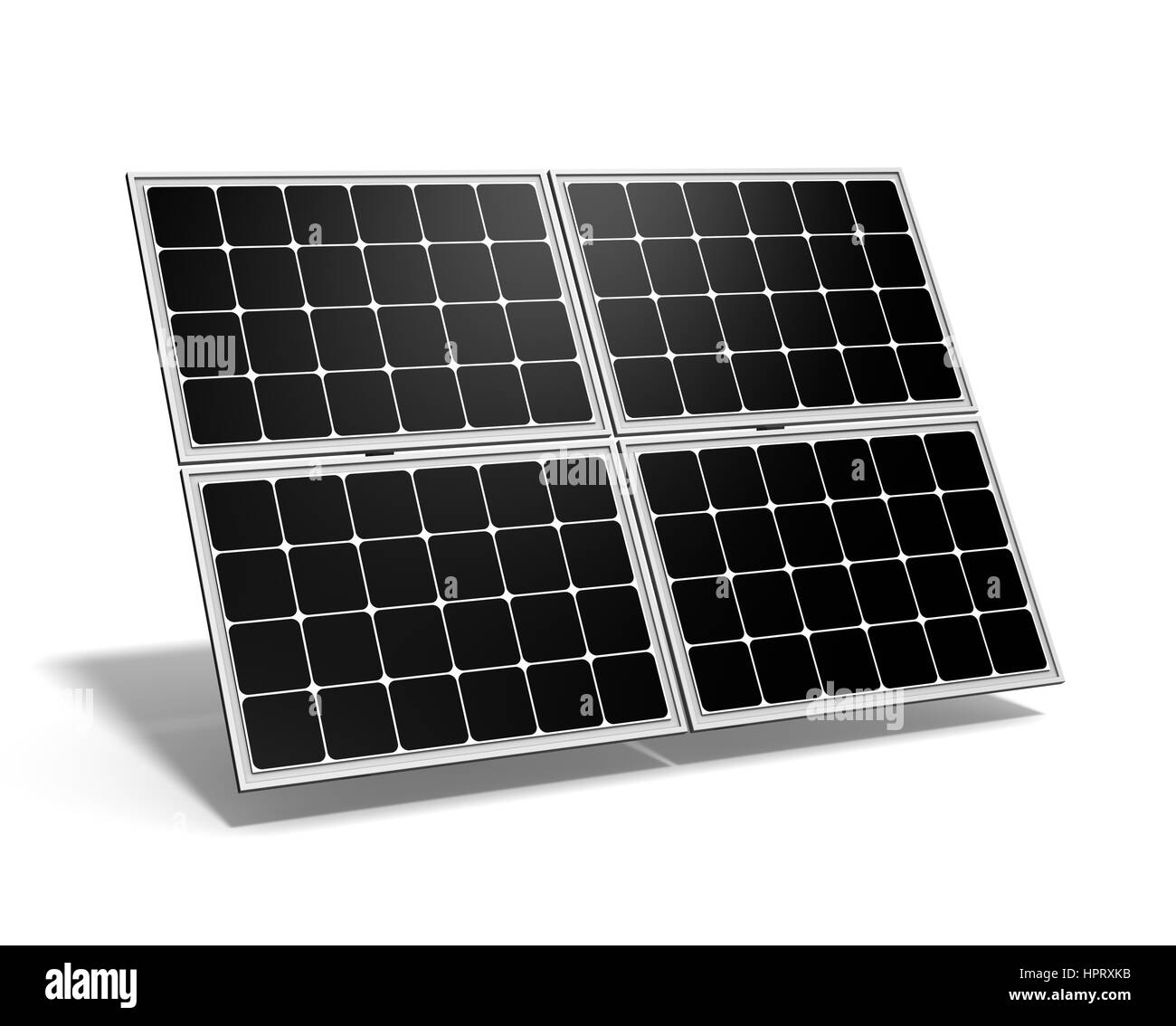 Einzelnes Solarpanel auf weißem Hintergrund 3D Illustration Stockfoto