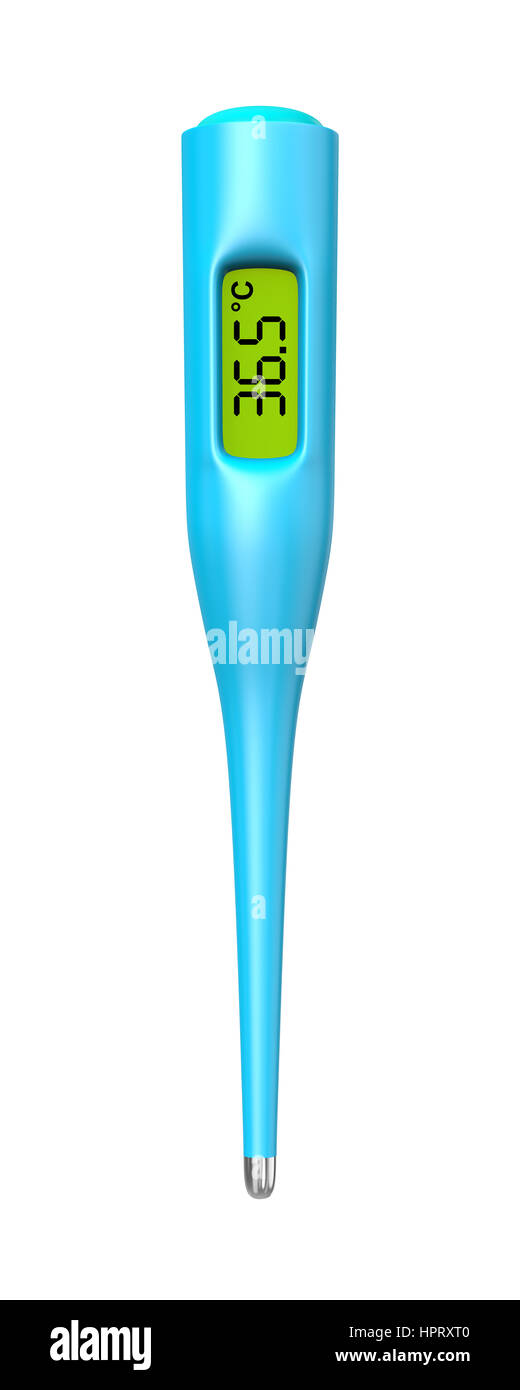 Klinischen Digitalthermometer, Isolated on White Background 3D Illustration Stockfoto
