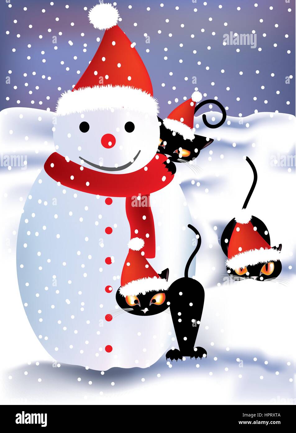 Weihnachten mit verspielten Kätzchen Stock Vektor