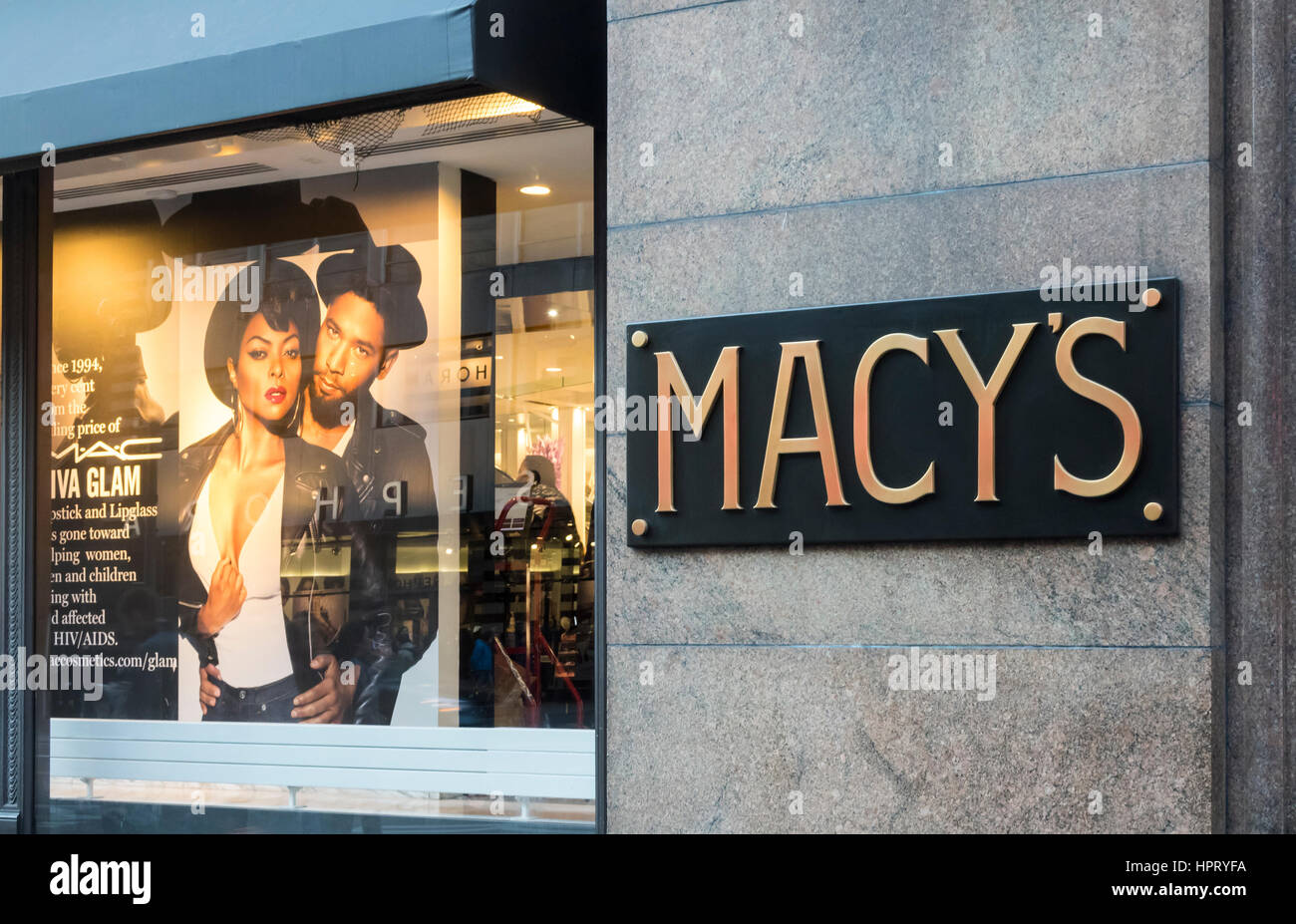 Schaufenster bei Macy's Harold Square Stockfoto