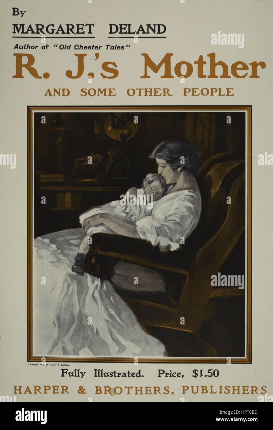 Plakat für den Roman "RJ Mutter and Some Other People" und Margaret Deland, 1903. Von der New York Public Library. Stockfoto