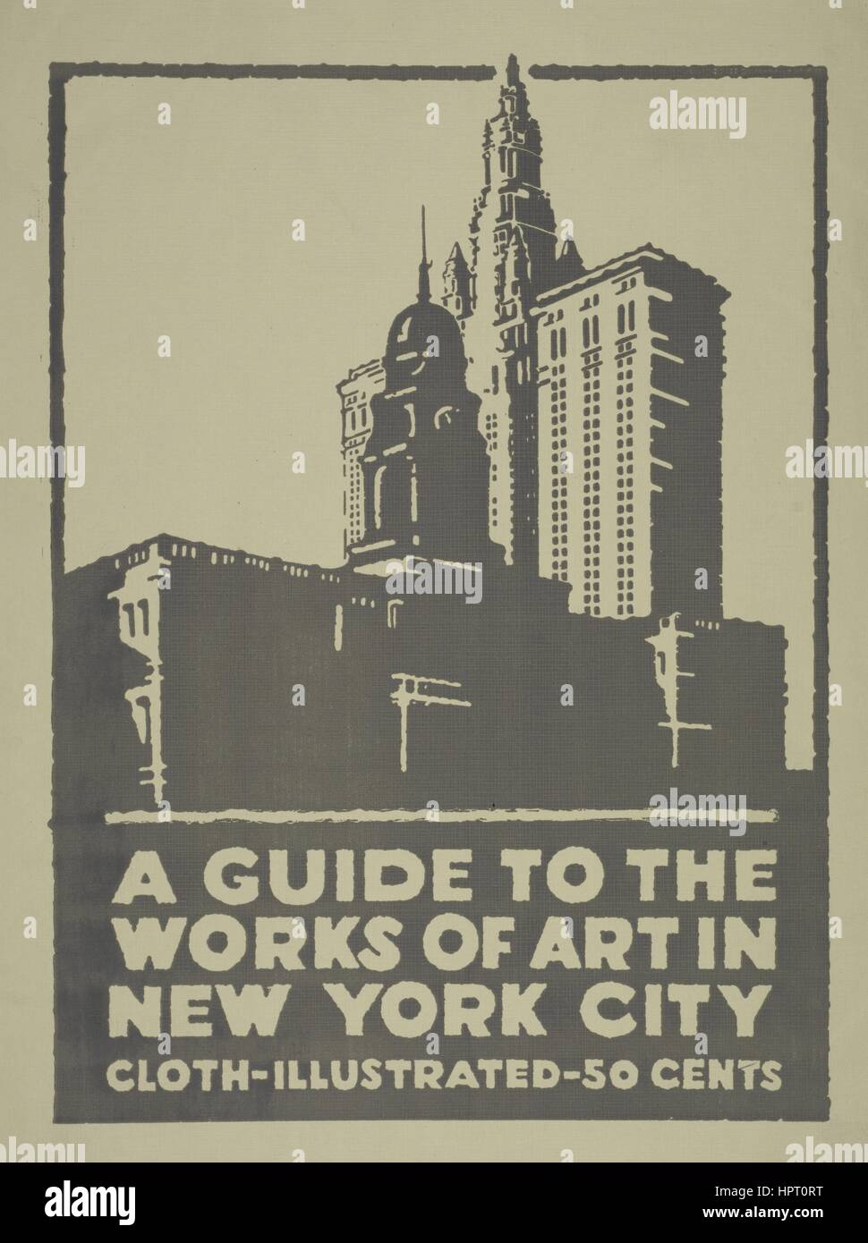 Ein Plakat Werbung für das Buch "A Guide to die Werke der Kunst in New York City.", 1903. Von der New York Public Library. Stockfoto