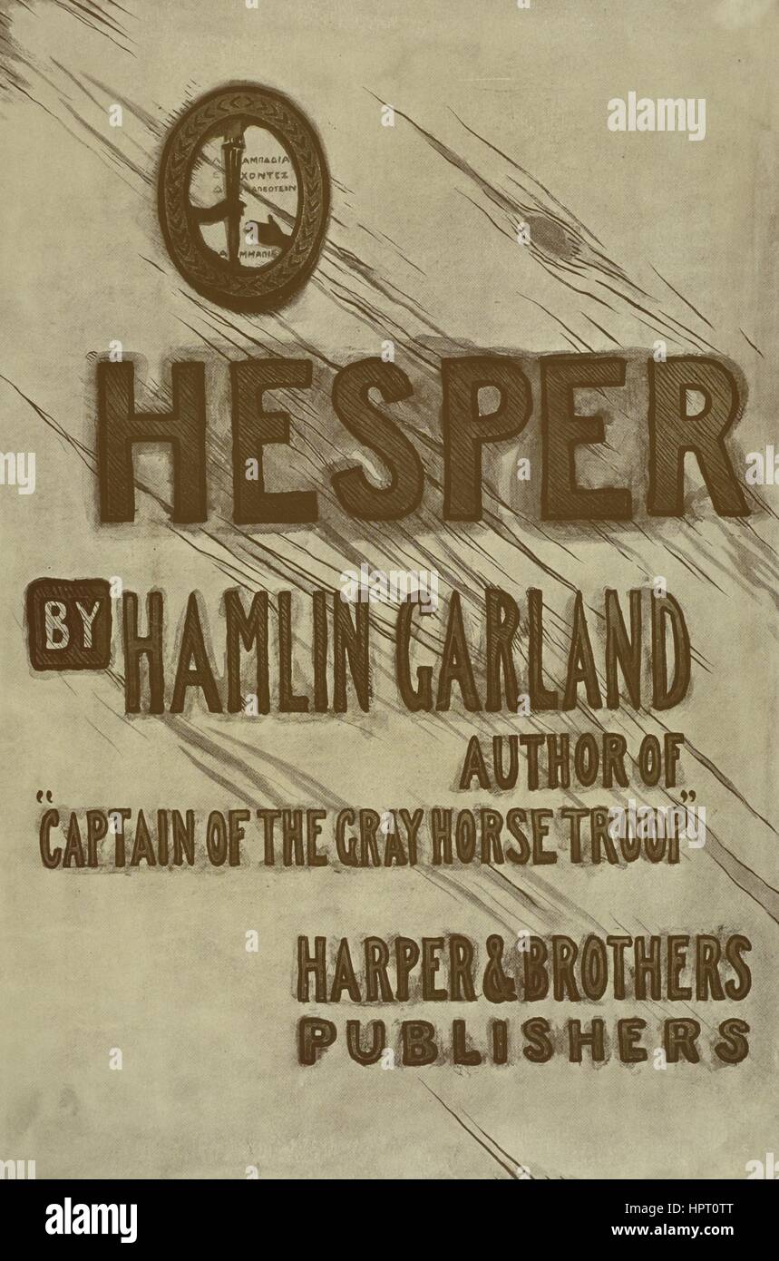 Ein Plakat für den Roman "Hesper" von Hamlin Garland, 1903. Von der New York Public Library. Stockfoto
