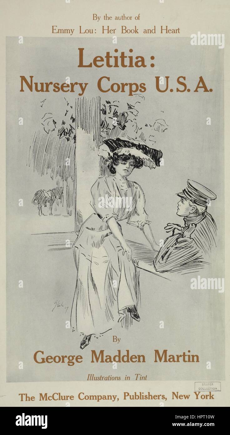 Ein Plakat für den Roman "Leticia" von George Müller Martin, 1903. Von der New York Public Library. Stockfoto