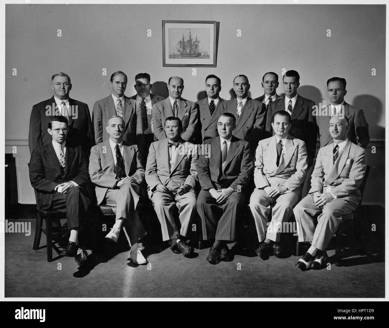 Sitzung des stellvertretenden Regional Directors für Records Managementservice der National Archives, 1951. Stockfoto