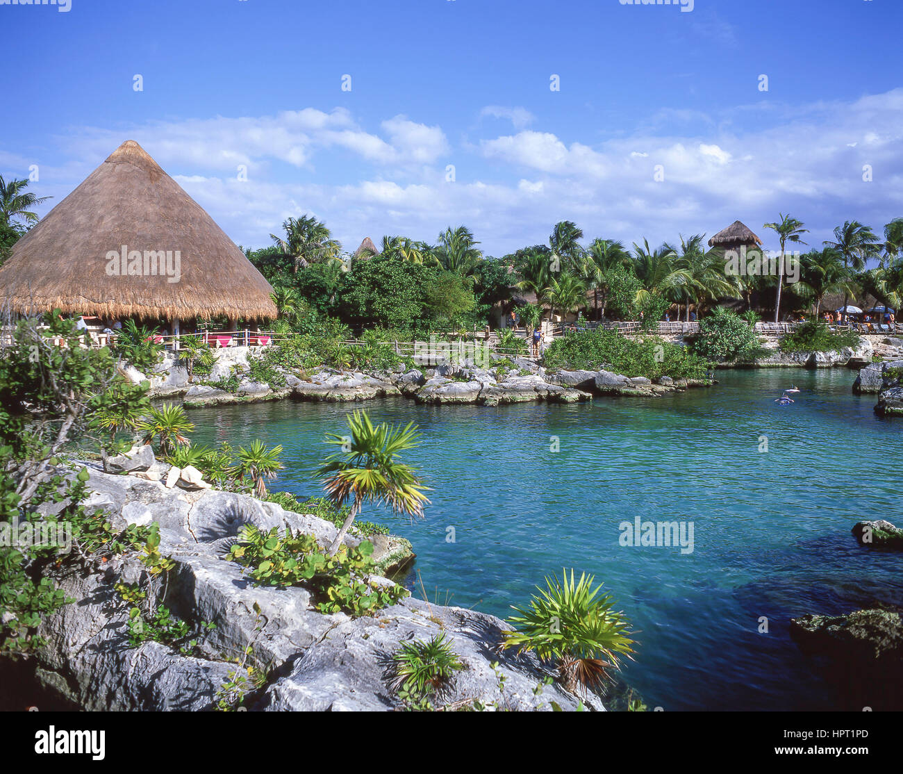 Lagune am Xel-Ha Nationalpark, Riviera Maya, Bundesstaat Quintana Roo, Mexiko Stockfoto