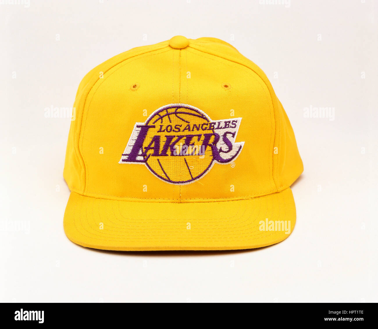 Los Angeles Lakers NBA Basketball Team Cap, Los Angeles, California, Vereinigte Staaten von Amerika Stockfoto
