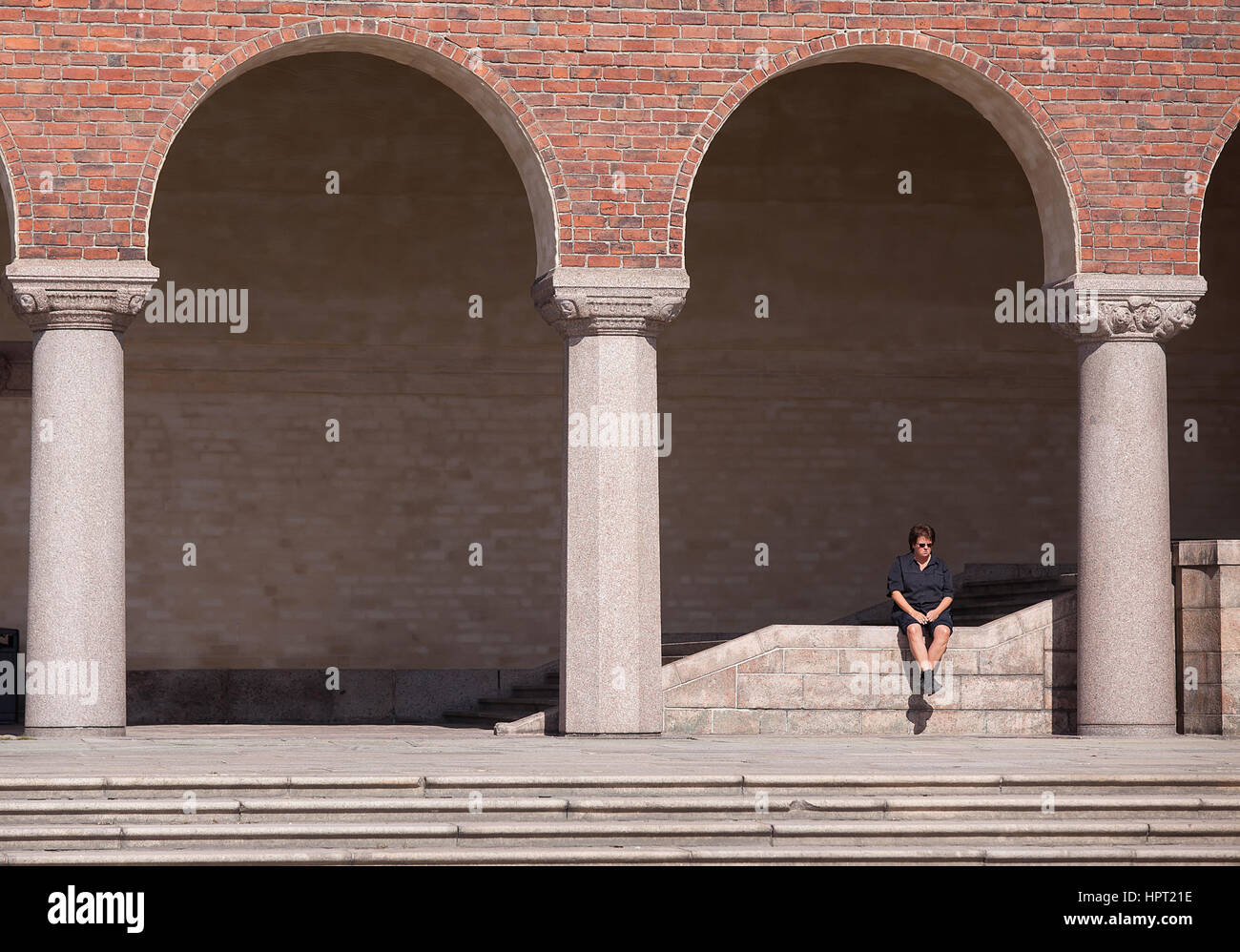 Allein und in Gedanken. Stockfoto