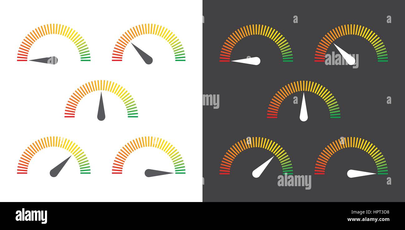 m Zeichen Infografik messen Element von rot zu grün Vektor-illustration Stock Vektor