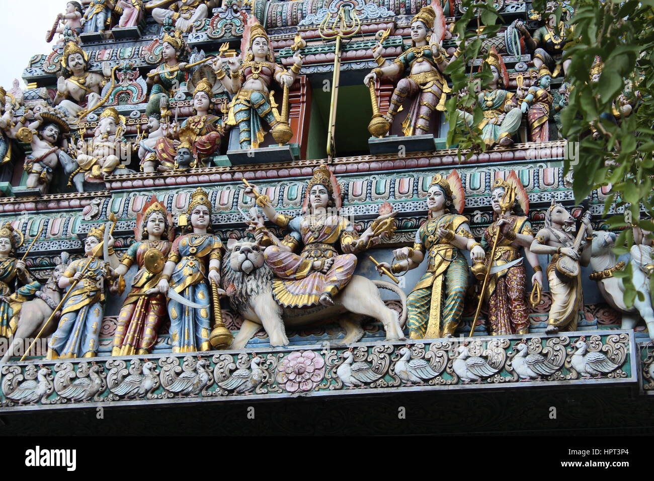 Detail der Sri Mariamman-Tempel in Singapur Stockfoto Detail der Sri Mariamman-Tempel in Singapur Stockfoto