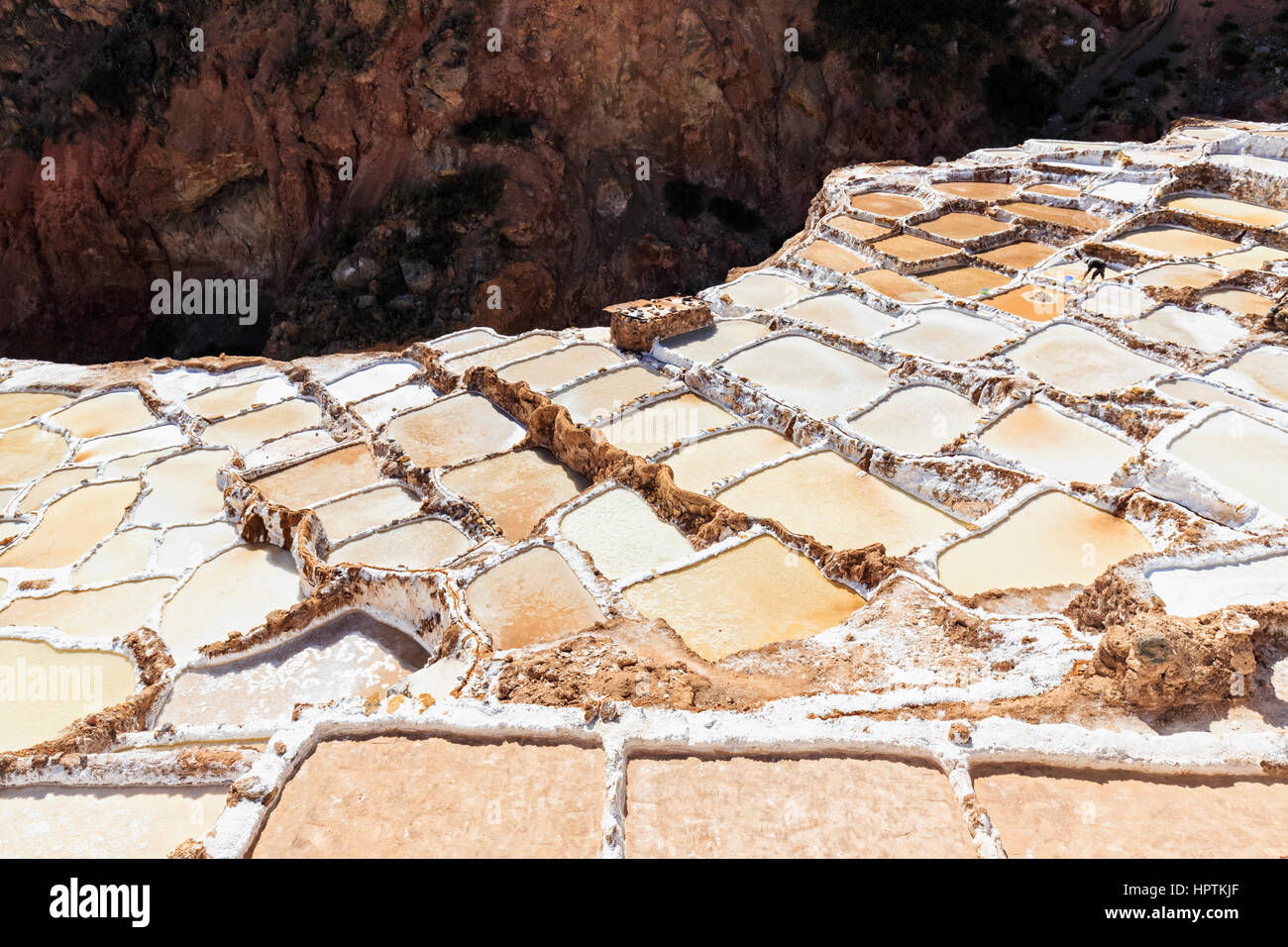 Peru, Anden, Maras, Salinen Stockfoto