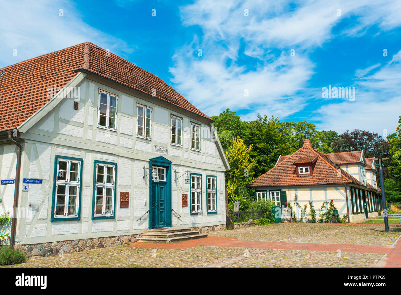 Rahmen befindet sich an der Stelle des Schlosses Ludwigslust, Mecklenburg-West Pomerania, Deutschland Stockfoto