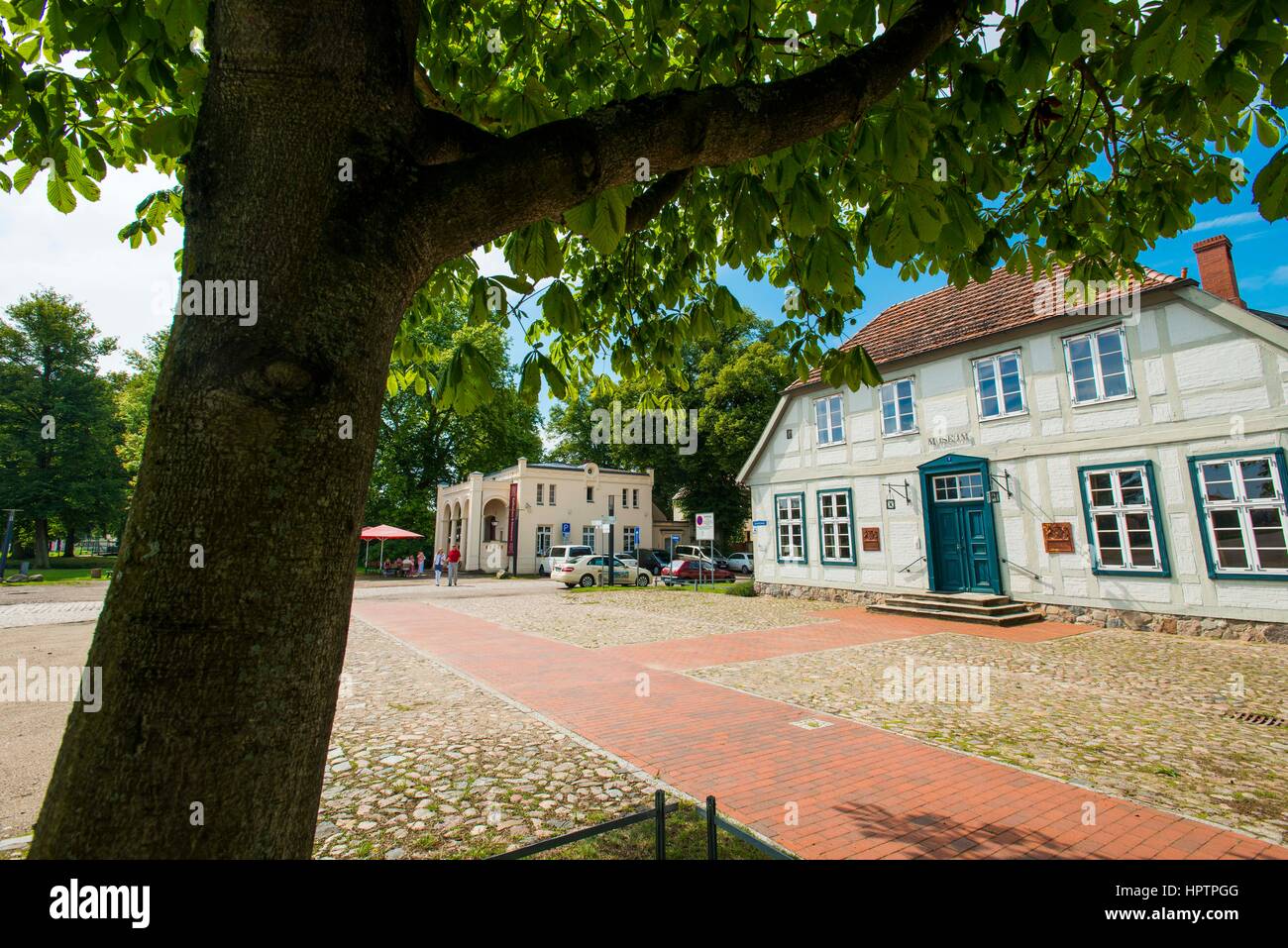 Rahmen befindet sich an der Stelle des Schlosses Ludwigslust, Mecklenburg-West Pomerania, Deutschland Stockfoto