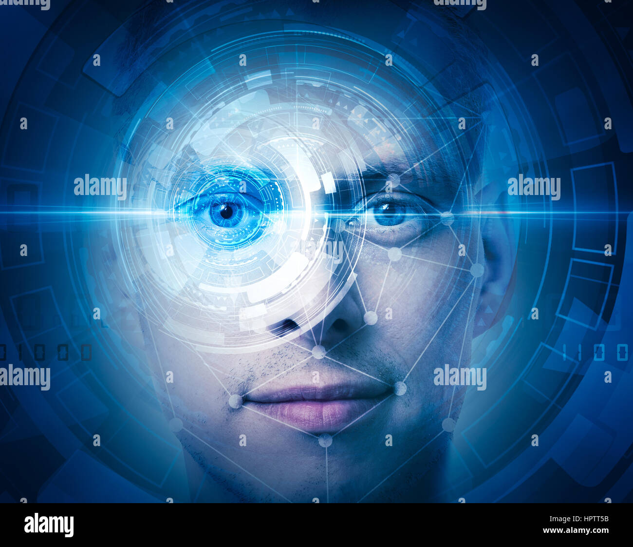 High-Tech-Gesicht-scan Stockfoto