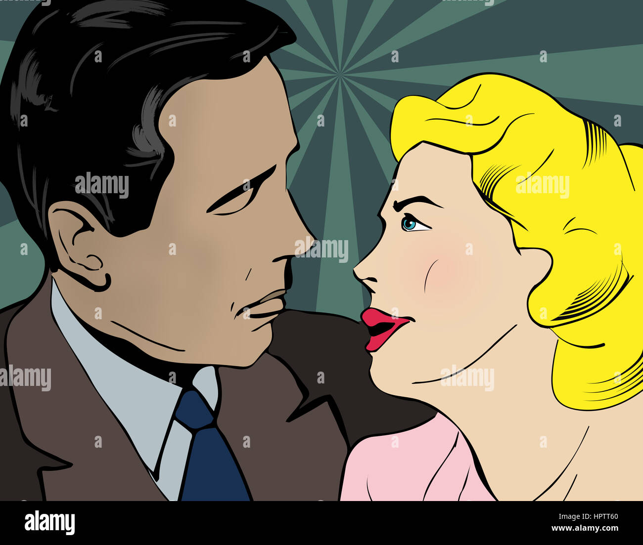 küssende Paar Abbildung Stockfoto