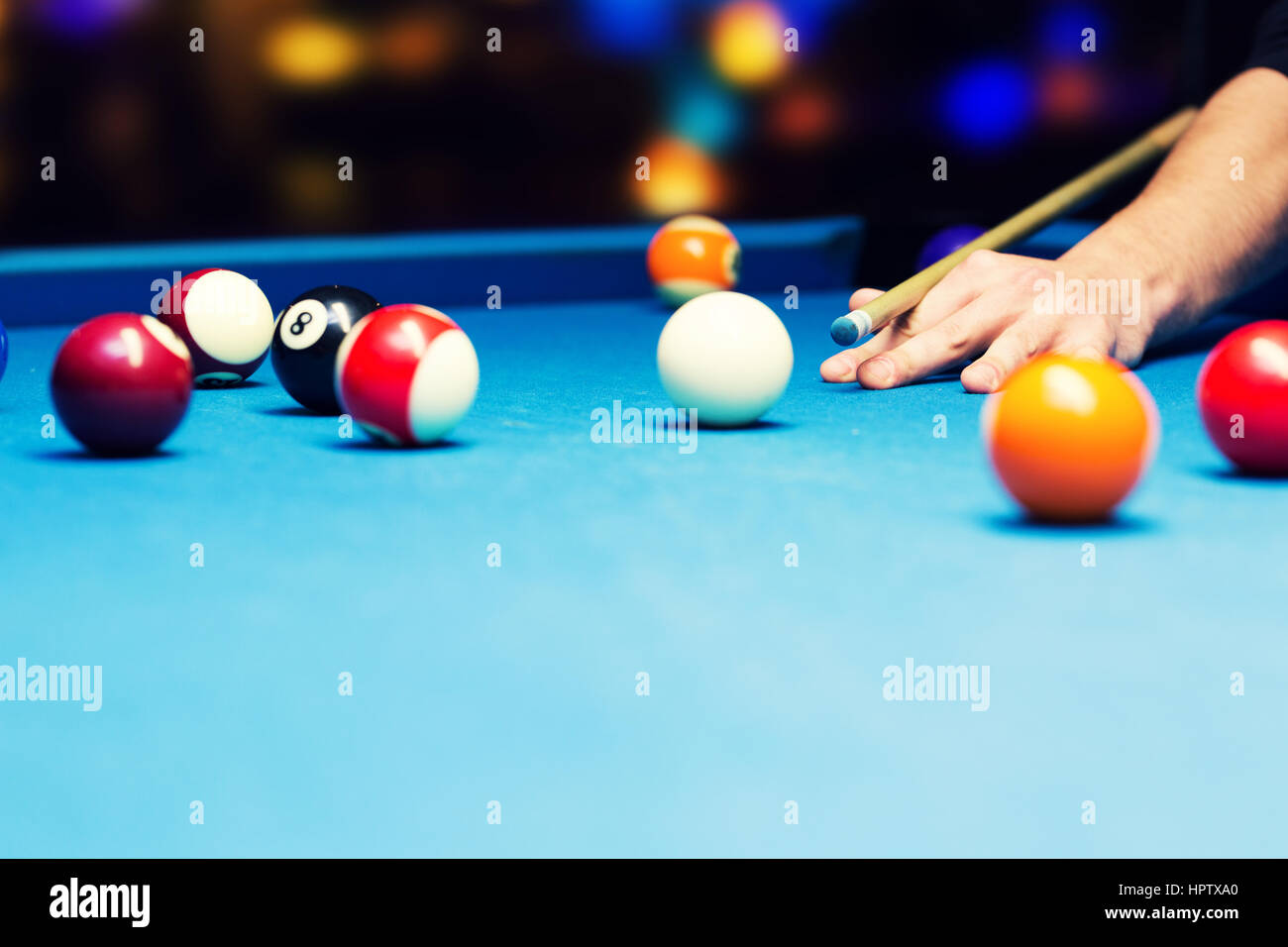 Bar Spiele - pool-Billard Stockfoto