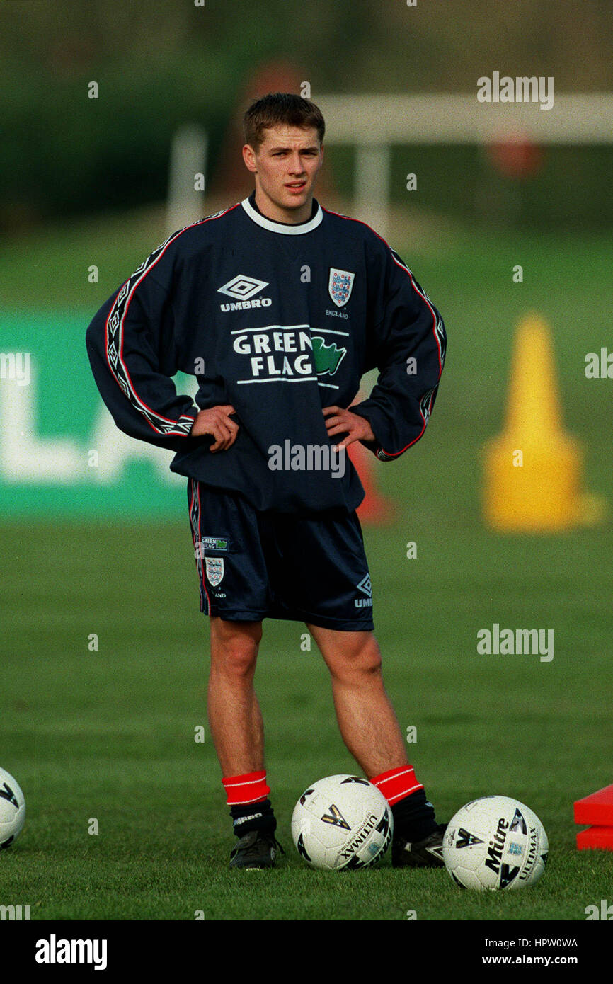 MICHAEL OWEN AT ENGLAND TRAINING 10. Februar 1998 Stockfoto