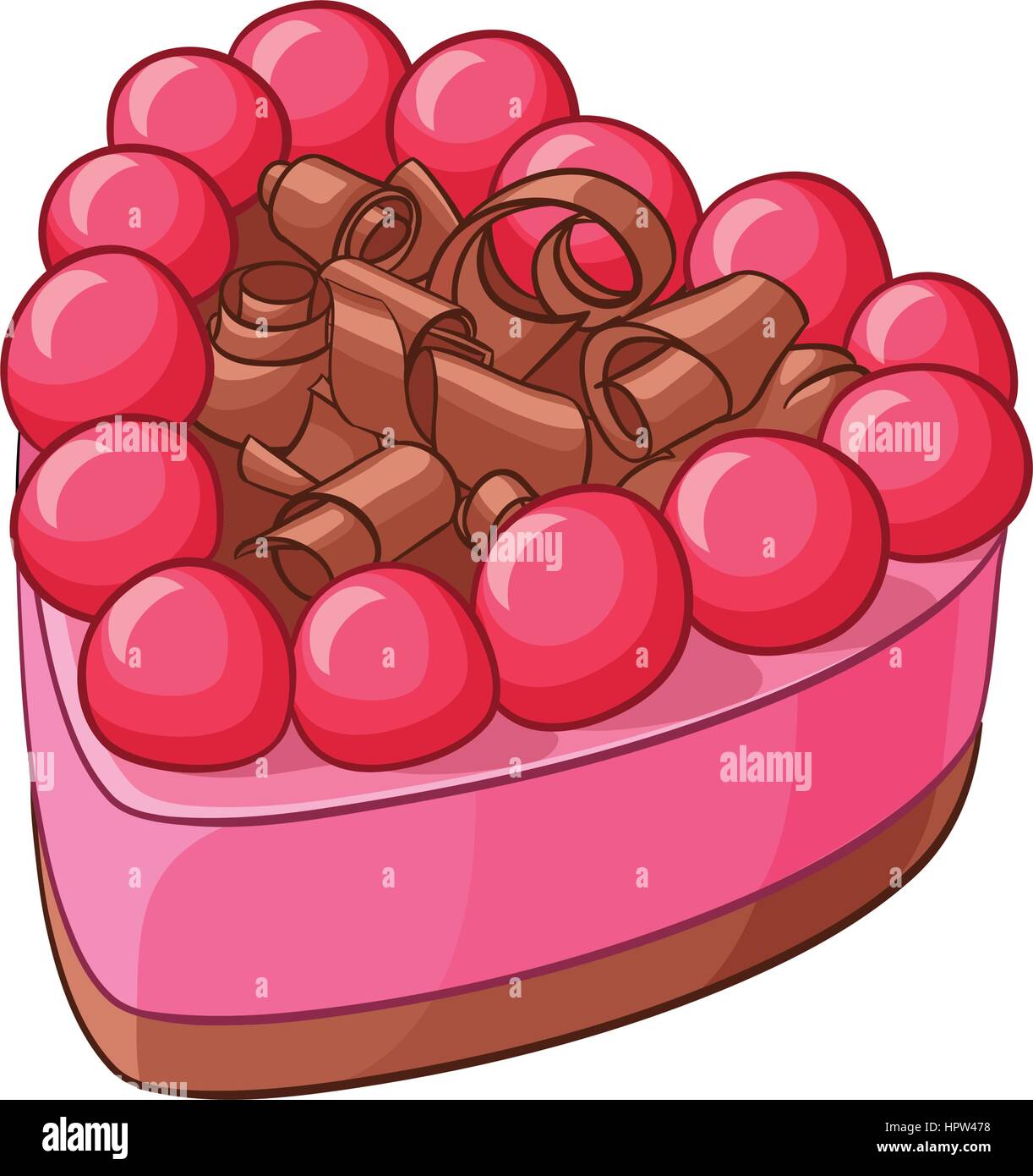 Herz-Form-Beeren-Kuchen. Vektor-Illustration. Stock Vektor