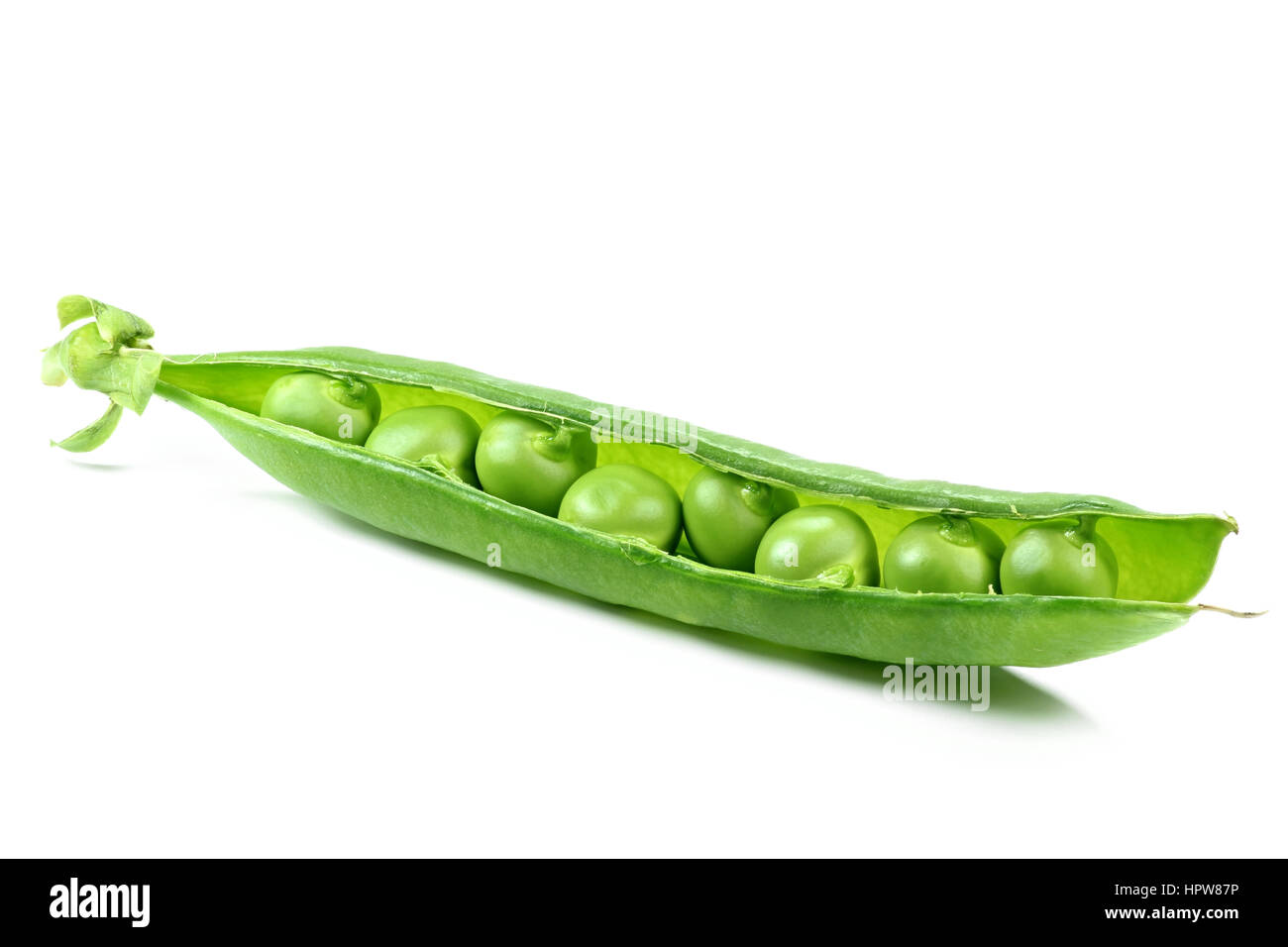 PEA Pod isoliert auf weißem Hintergrund Stockfoto