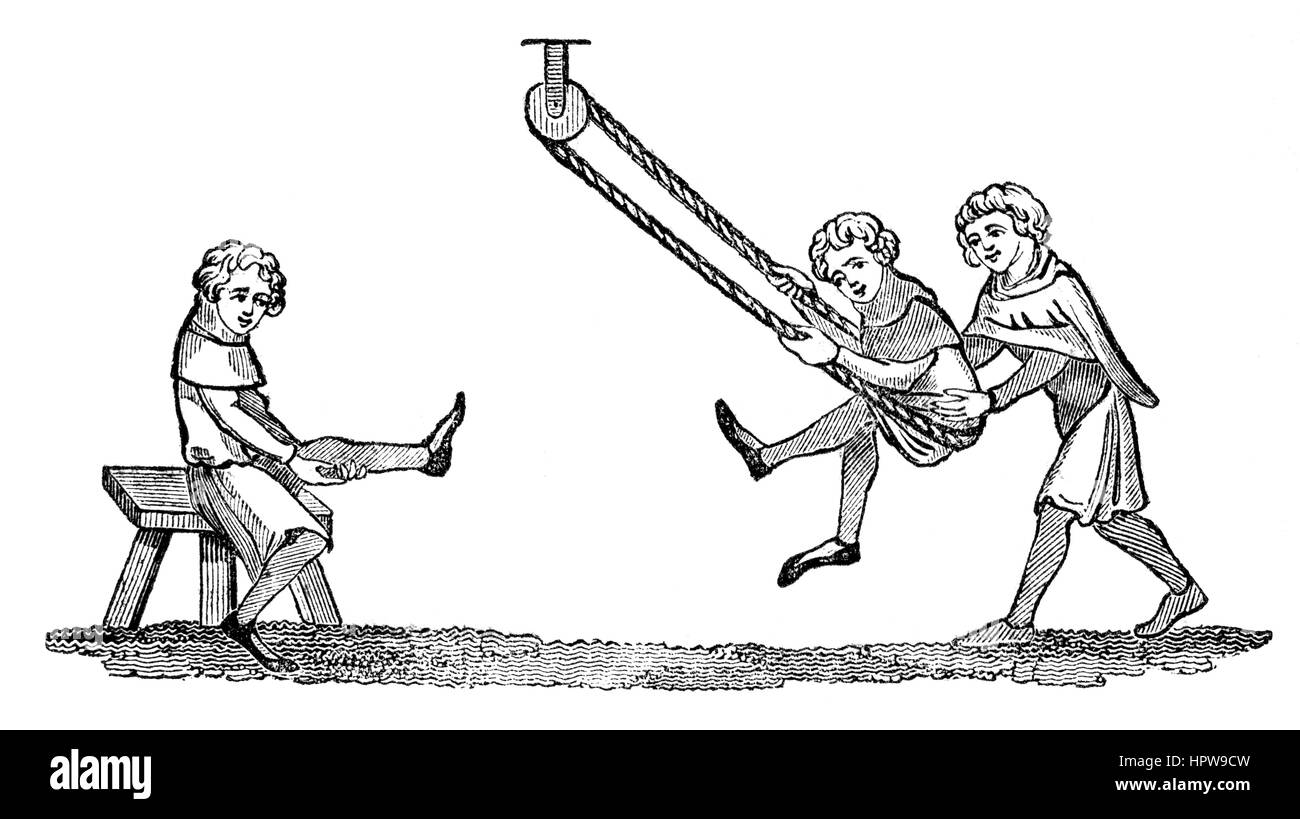 Ein Beispiel für eine Übung, die im 14. Jahrhundert in hoher Auflösung aus einem Buch gescannt auf Quintain üben gedruckt im Jahre 1831. Stockfoto