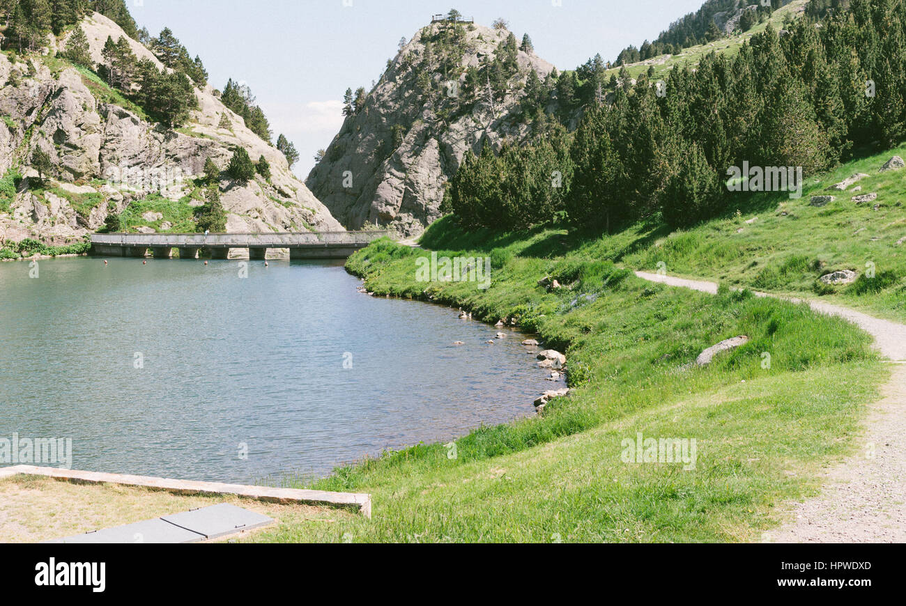 See in Nuria Valley (der Pyrenäen-Orientales) - Katalonien, Spanien Stockfoto