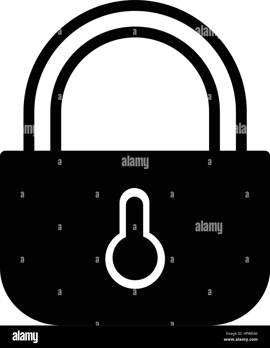 Ein Schlosssymbol isoliert schwarz Stock Vektor