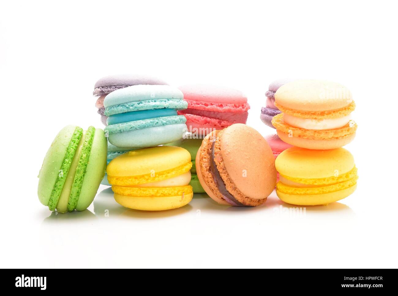 Süße und bunte französische Macarons Stockfoto