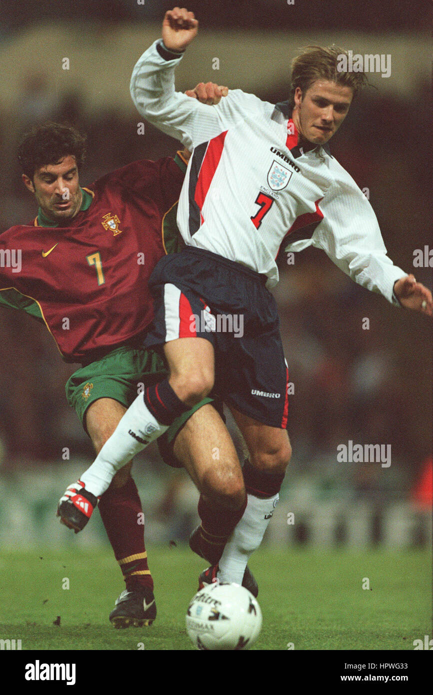 DAVID BECKHAM ENGLAND & MANCHESTER UNITED FC 23. April 1998 Stockfoto