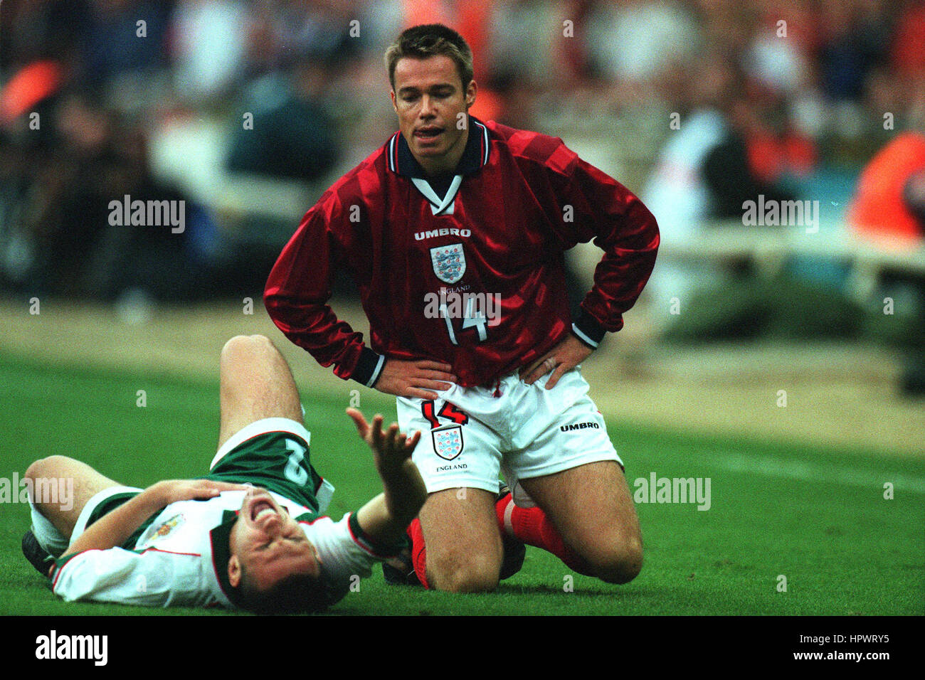 GREAME LE SAUX & KISHISHEV ENGLAND V Bulgarien 11. Oktober 1998 Stockfoto