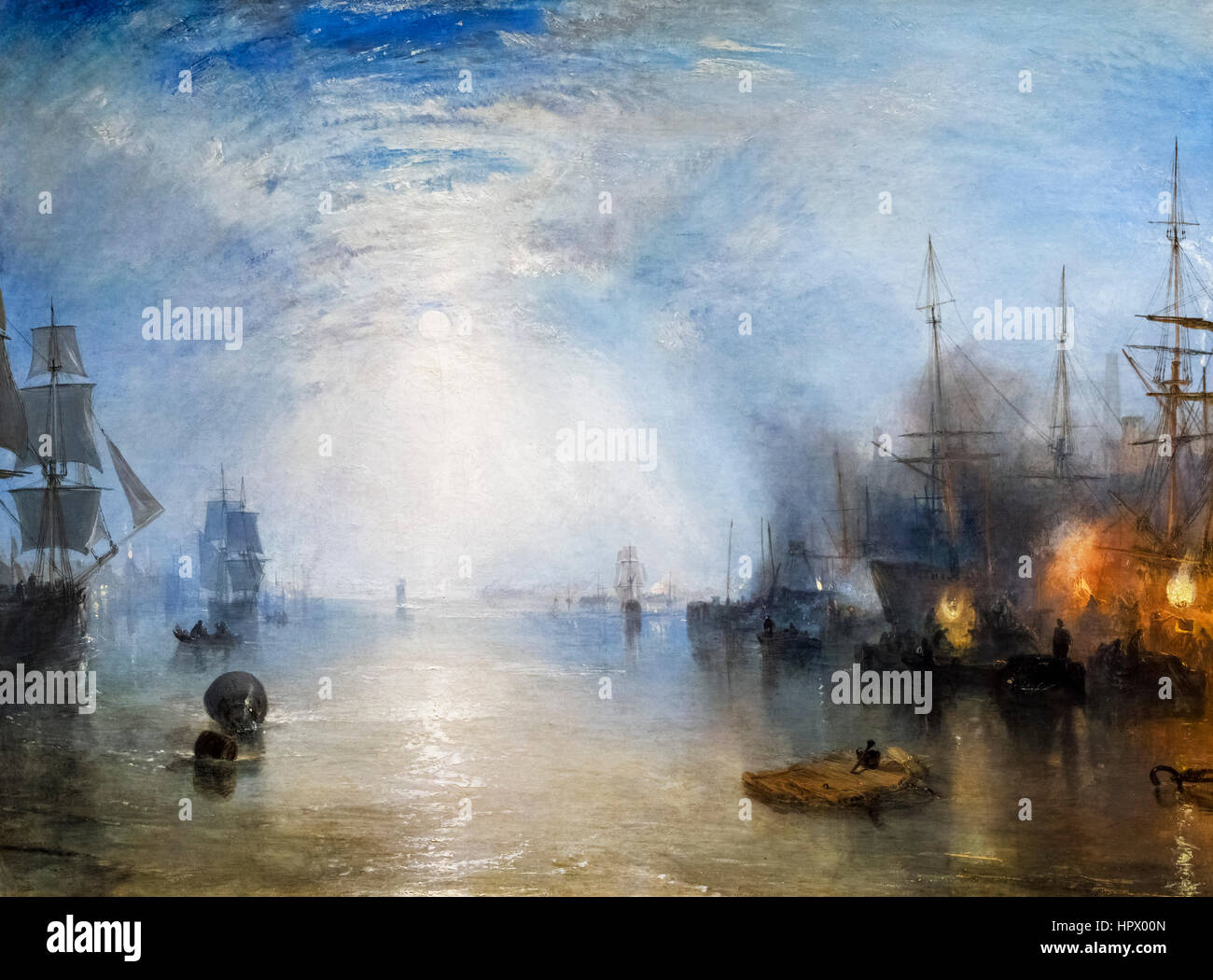 JMW Turner "Keelmen wogenden in Kohlen im Mondschein", Öl auf Leinwand, 1835 Stockfoto