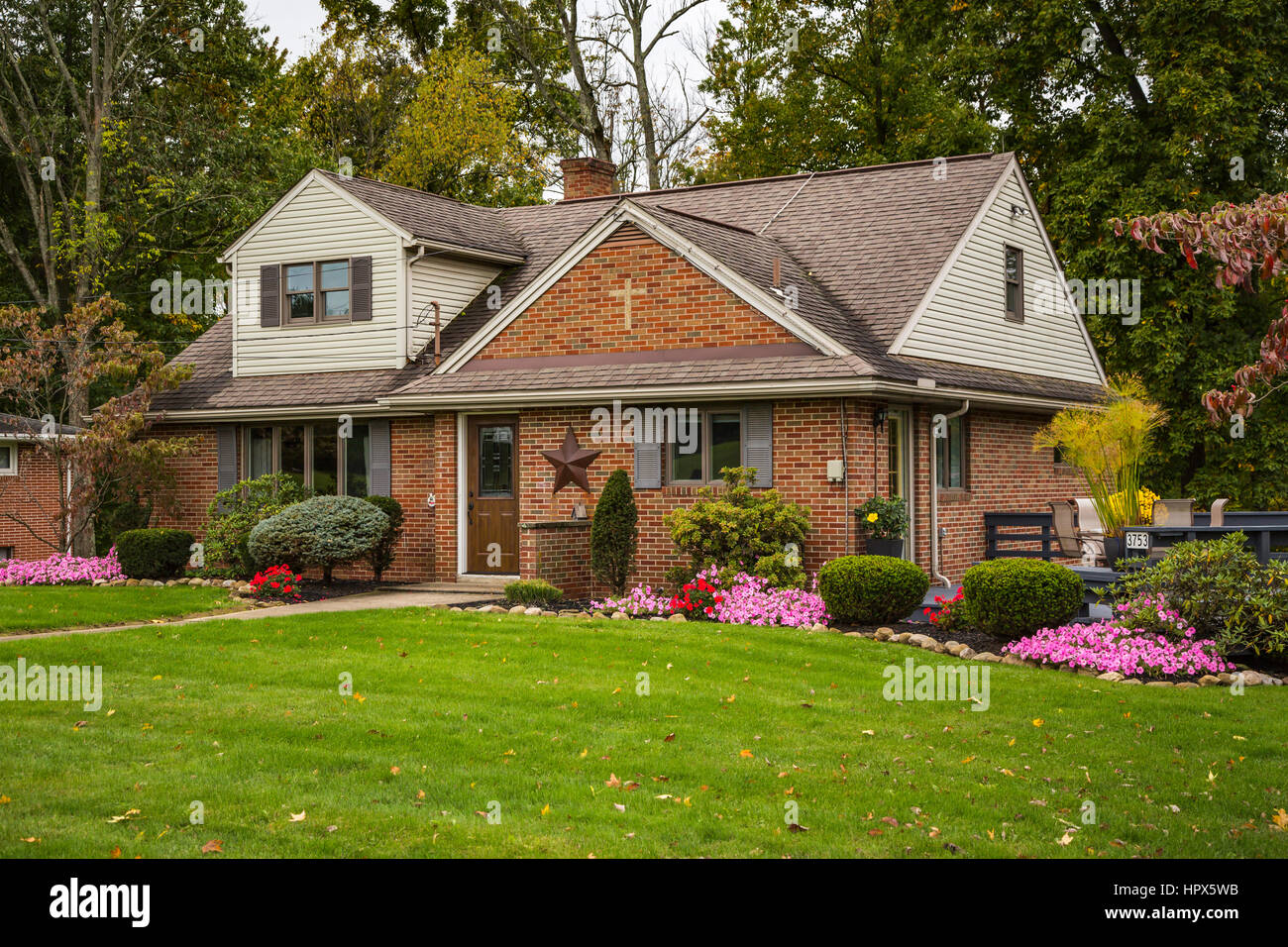 Ein großes Landhaus in der Nähe von Orville, Ohio, USA. Stockfoto