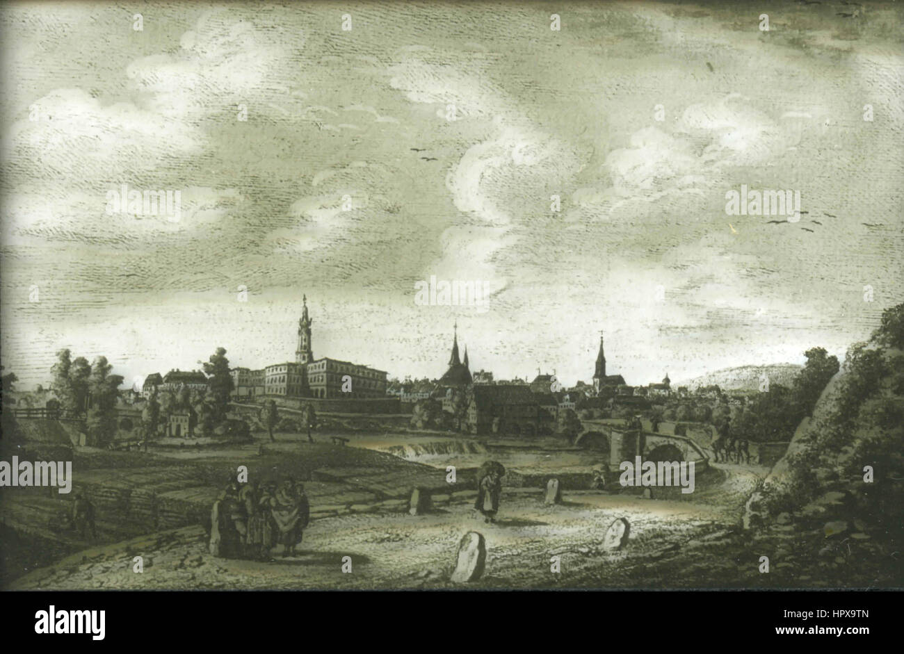 Ansicht von Weimar aus Osten, Deutschland 1778 Stockfoto