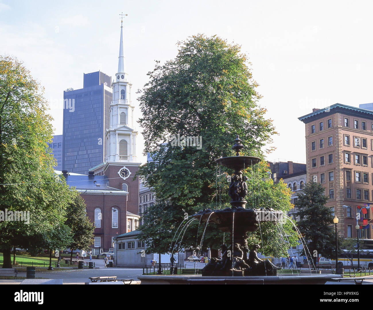 Brauer-Brunnen, Parkstraße, Boston Common, Boston, Massachusetts, Vereinigte Staaten von Amerika Stockfoto